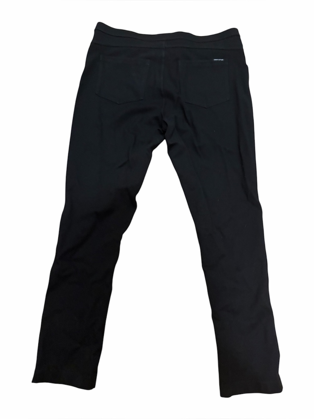 DKNY Black Skinny Ponte Jeans with Faux Leather Trim. Size XL